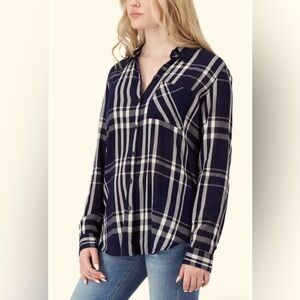 Lucky Brand Plaid Gauze Button-Up Shirt
